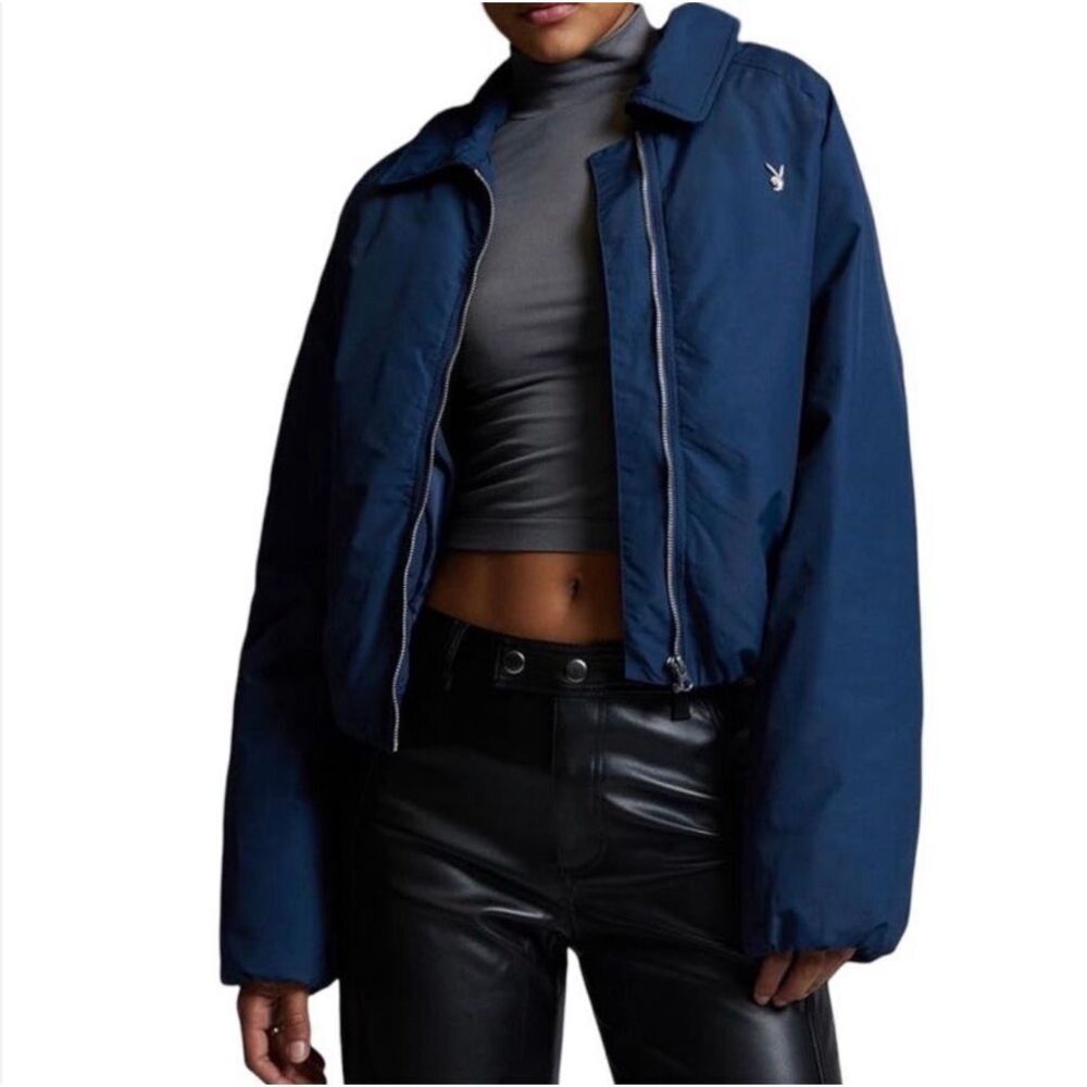 Playboy by Pacsun Ultra Bubble Puffer Jacket Blue Size Small